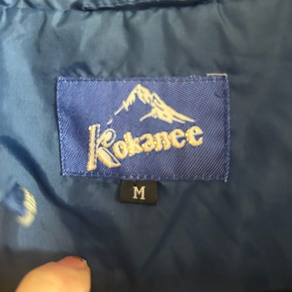 Vintage Kokanee, Blue Windbreaker Rain Jacket, size M, pockets - Picture 11 of 11